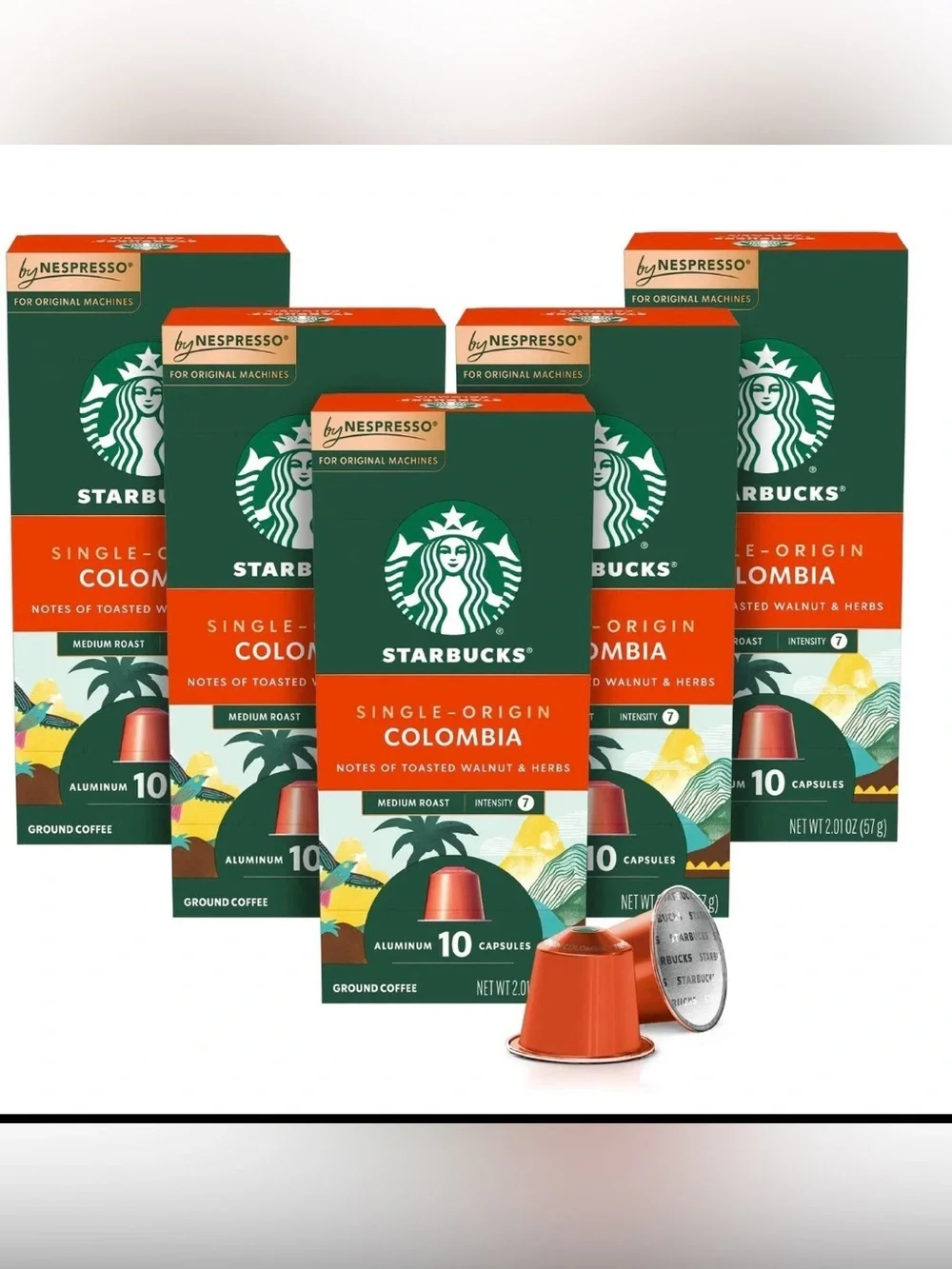 Starbucks by Nespresso Original Line Colombia Medium Roast Coffee 5 Pks 50 pods